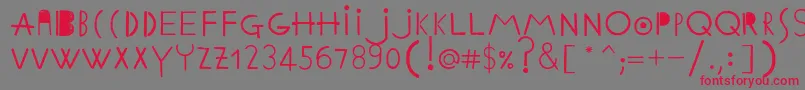 EthnicabcRegular Font – Red Fonts on Gray Background