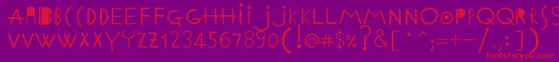 EthnicabcRegular Font – Red Fonts on Purple Background