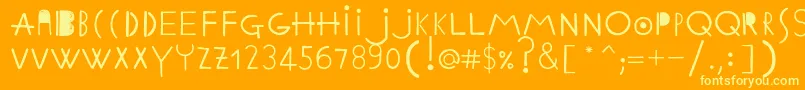 EthnicabcRegular Font – Yellow Fonts on Orange Background