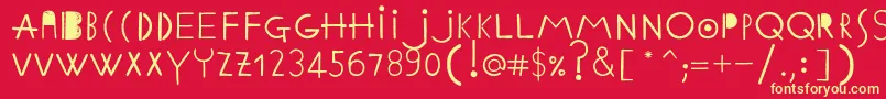 フォントEthnicabcRegular – 黄色の文字、赤い背景