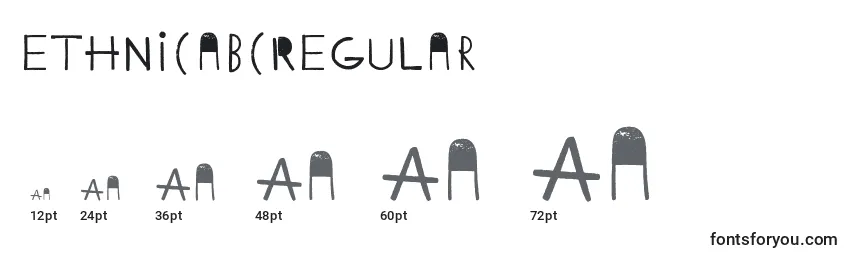 Размеры шрифта EthnicabcRegular