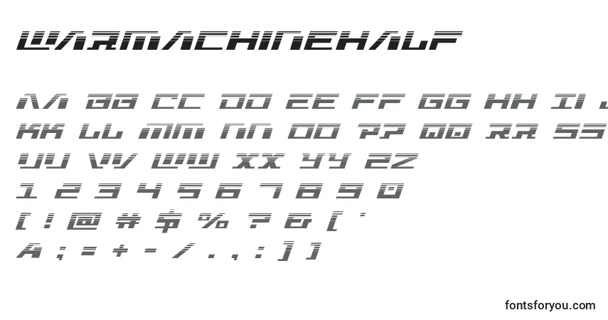 A fonte Warmachinehalf – alfabeto, números, caracteres especiais