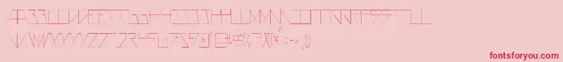 AsteriskThinlaser-Schriftart – Rote Schriften auf rosa Hintergrund