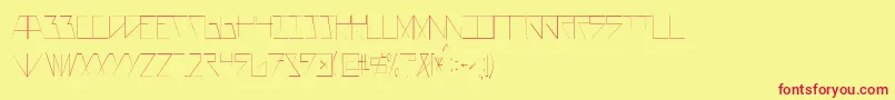 AsteriskThinlaser Font – Red Fonts on Yellow Background