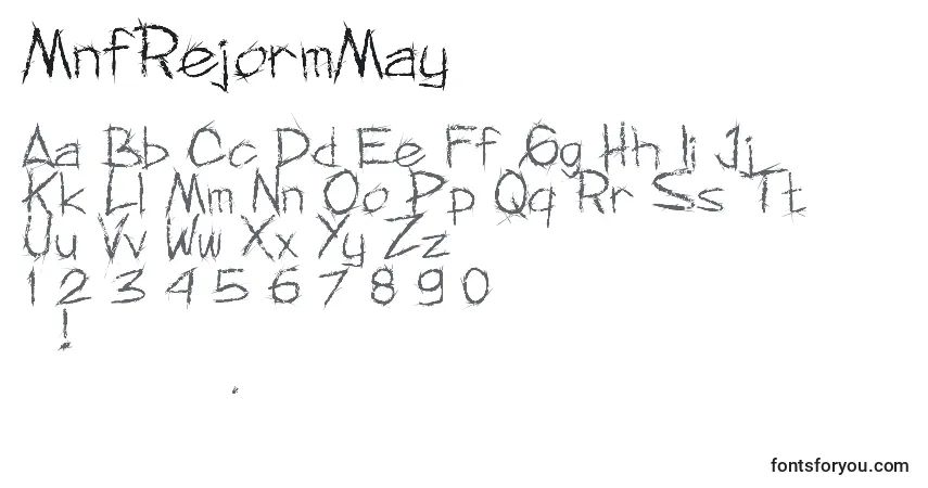 Schriftart MnfRejormMay – Alphabet, Zahlen, spezielle Symbole