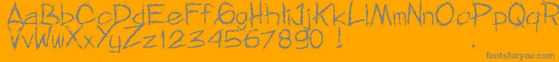 MnfRejormMay-Schriftart – Graue Schriften auf orangefarbenem Hintergrund