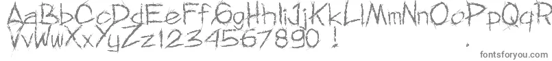 MnfRejormMay-fontti – harmaat kirjasimet valkoisella taustalla