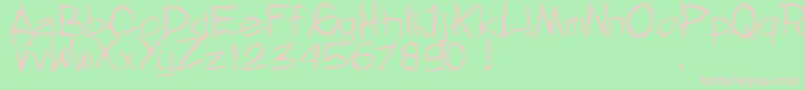 MnfRejormMay-fontti – vaaleanpunaiset fontit vihreällä taustalla
