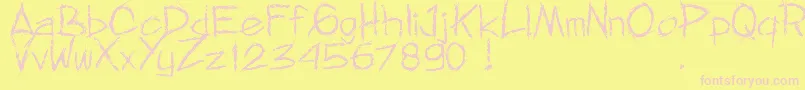 MnfRejormMay-fontti – vaaleanpunaiset fontit keltaisella taustalla