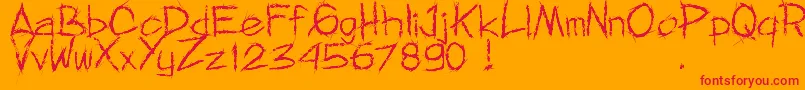 フォントMnfRejormMay – オレンジの背景に赤い文字