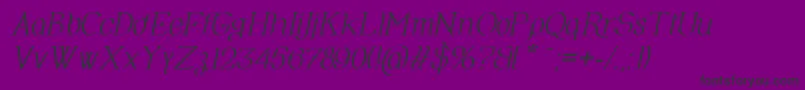 OlimpiaItalic Font – Black Fonts on Purple Background