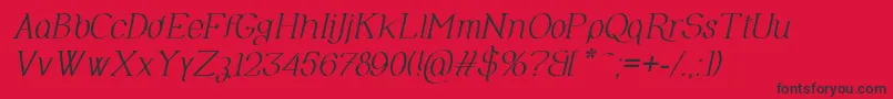 Шрифт OlimpiaItalic – чёрные шрифты на красном фоне