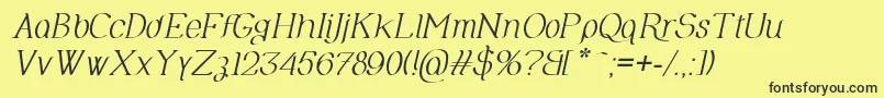 OlimpiaItalic Font – Black Fonts on Yellow Background