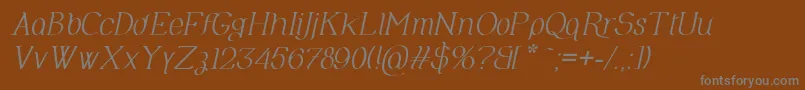 OlimpiaItalic Font – Gray Fonts on Brown Background