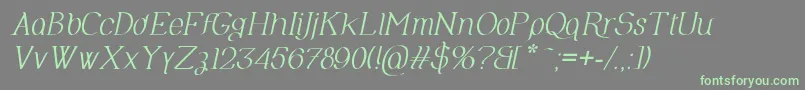 OlimpiaItalic-Schriftart – Grüne Schriften auf grauem Hintergrund