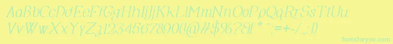 En savoir plus sur la police OlimpiaItalic Police OlimpiaItalic – polices vertes sur fond jaune