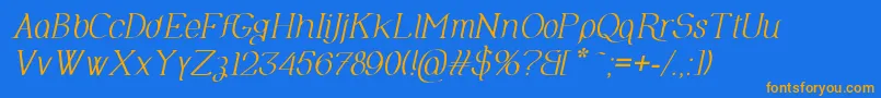OlimpiaItalic Font – Orange Fonts on Blue Background