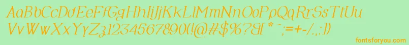 OlimpiaItalic Font – Orange Fonts on Green Background