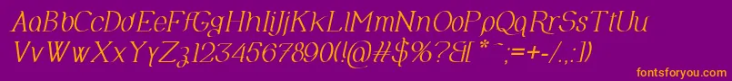 OlimpiaItalic Font – Orange Fonts on Purple Background