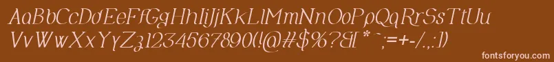 OlimpiaItalic Font – Pink Fonts on Brown Background