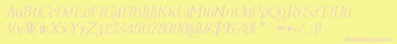 OlimpiaItalic-Schriftart – Rosa Schriften auf gelbem Hintergrund