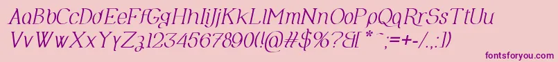 OlimpiaItalic-Schriftart – Violette Schriften auf rosa Hintergrund