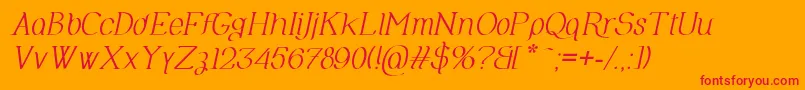 OlimpiaItalic Font – Red Fonts on Orange Background