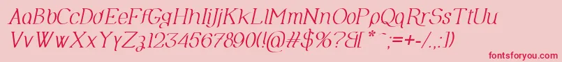 OlimpiaItalic Font – Red Fonts on Pink Background