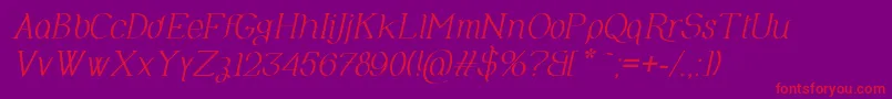 OlimpiaItalic Font – Red Fonts on Purple Background
