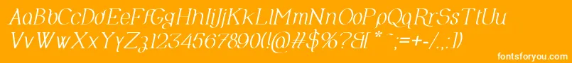OlimpiaItalic Font – White Fonts on Orange Background