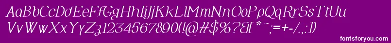 OlimpiaItalic Font – White Fonts on Purple Background