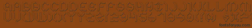 Y3ko-Schriftart – Schwarze Schriften auf braunem Hintergrund