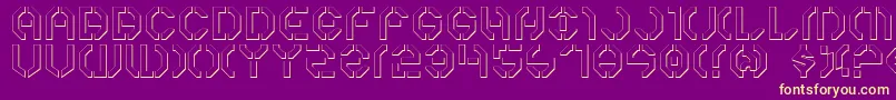 Fonte Y3ko – fontes amarelas em um fundo roxo