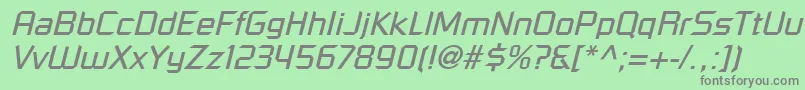 フォントShoestringSsiItalic – 緑の背景に灰色の文字