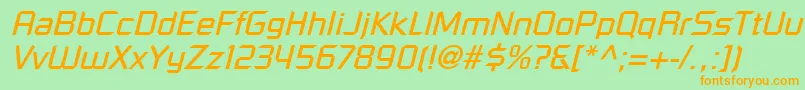 ShoestringSsiItalic Font – Orange Fonts on Green Background