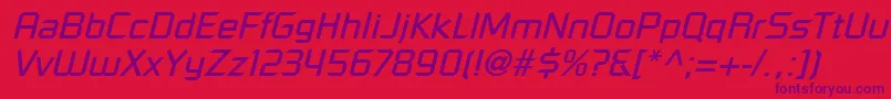 Police ShoestringSsiItalic – polices violettes sur fond rouge