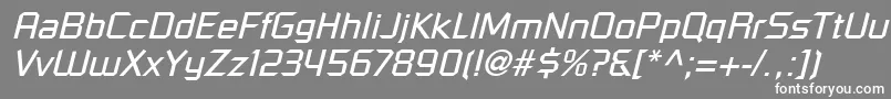 フォントShoestringSsiItalic – 灰色の背景に白い文字