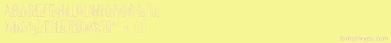 フォントDeltaUniverse – ピンクのフォント、黄色の背景
