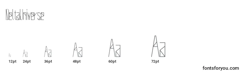 Tamanhos de fonte DeltaUniverse