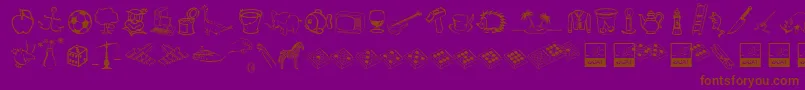 Шрифт Alfabilder – коричневые шрифты на фиолетовом фоне