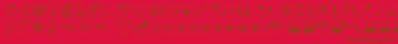 フォントAlfabilder – 赤い背景に茶色の文字