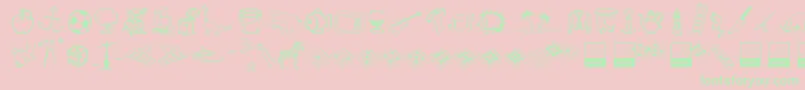 フォントAlfabilder – ピンクの背景に緑の文字
