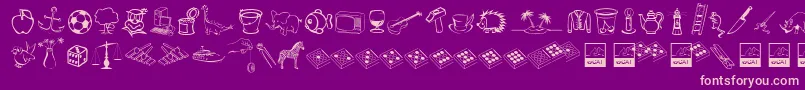 Alfabilder Font – Pink Fonts on Purple Background