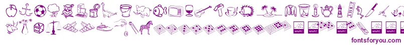 フォントAlfabilder – 白い背景に紫のフォント
