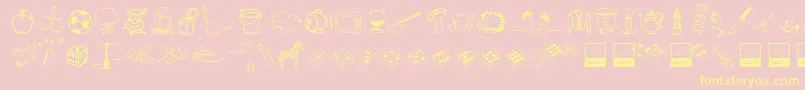 Шрифт Alfabilder – жёлтые шрифты на розовом фоне
