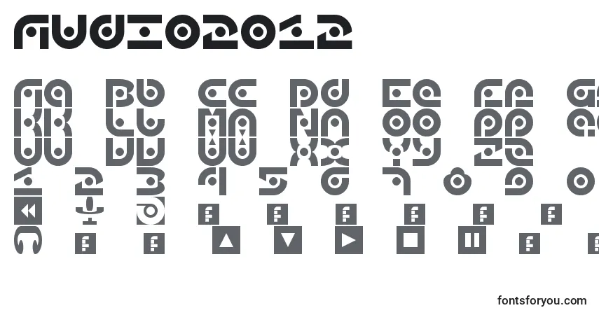 Czcionka Audio2012 – alfabet, cyfry, specjalne znaki