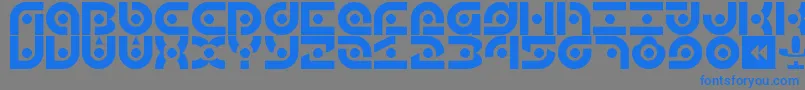 フォントAudio2012 – 灰色の背景に青い文字