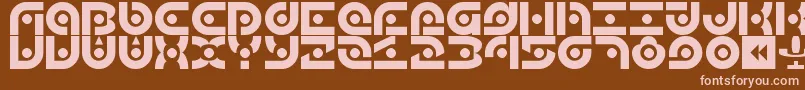 フォントAudio2012 – 茶色の背景にピンクのフォント