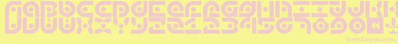 Fonte Audio2012 – fontes rosa em um fundo amarelo