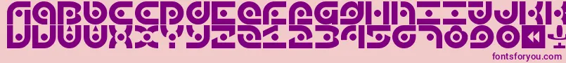 Audio2012-Schriftart – Violette Schriften auf rosa Hintergrund